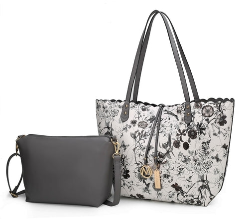 Danielle Reversible Shopper Tote Bag Crossbody Pouch