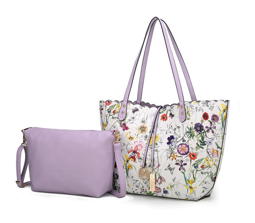 Danielle Reversible Shopper Tote Bag Crossbody Pouch