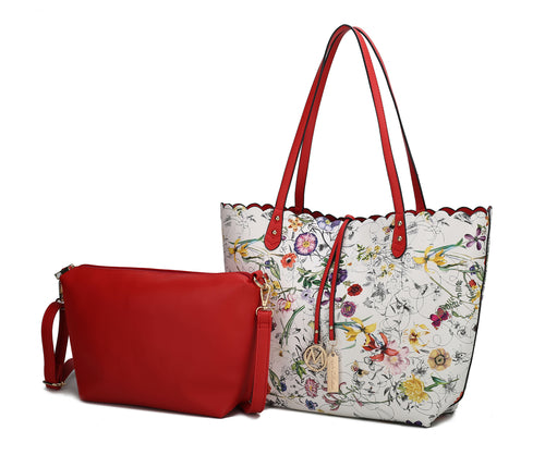 Danielle Reversible Shopper Tote Bag Crossbody Pouch