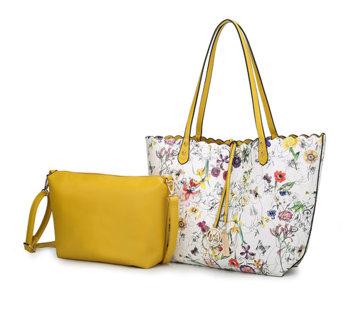 Danielle Reversible Shopper Tote Bag Crossbody Pouch