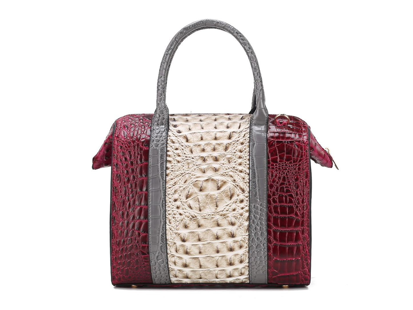 Ember Faux Crocodile-Embossed Vegan Leather Women Satchel Bag