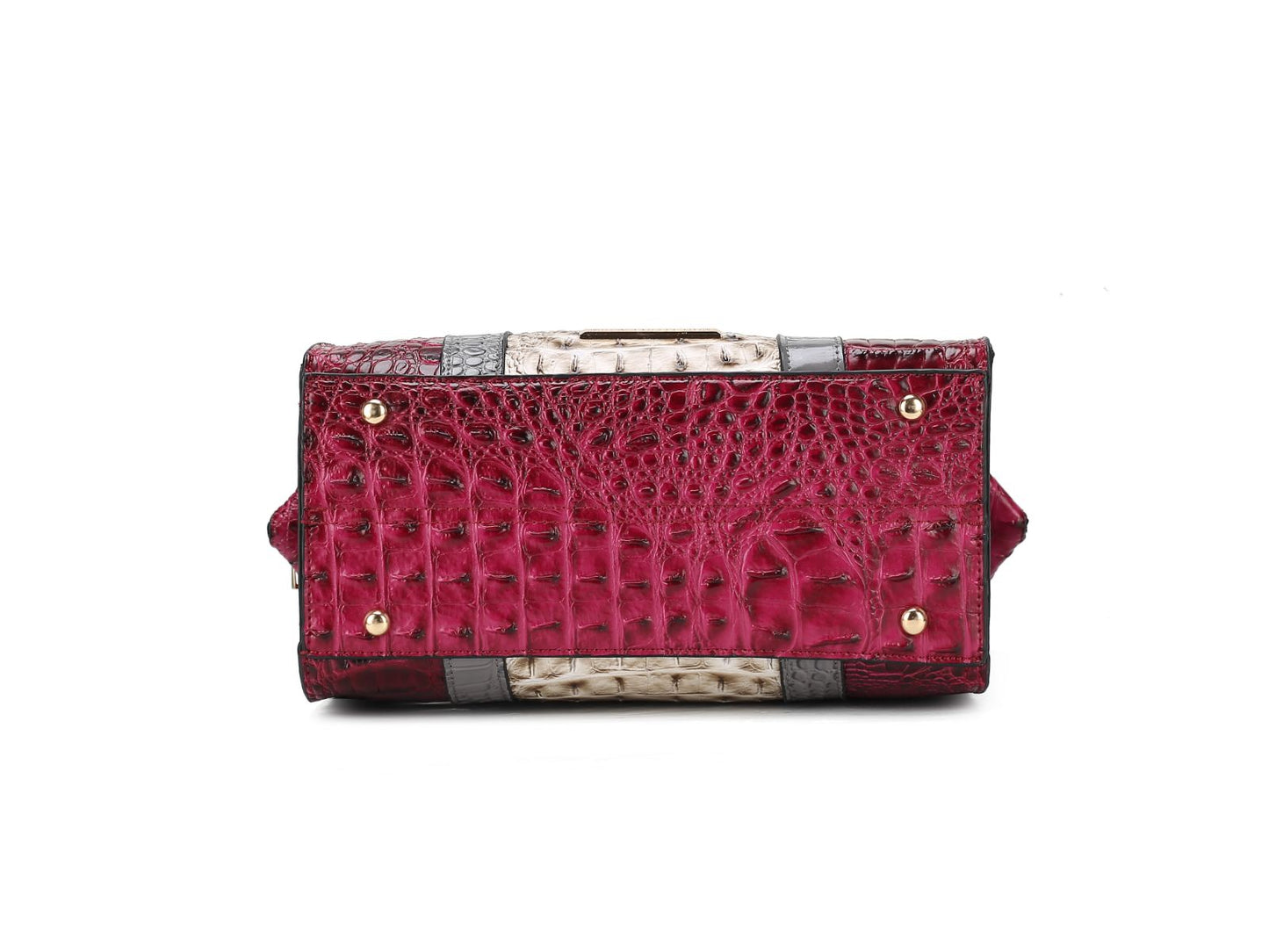 Ember Faux Crocodile-Embossed Vegan Leather Women Satchel Bag