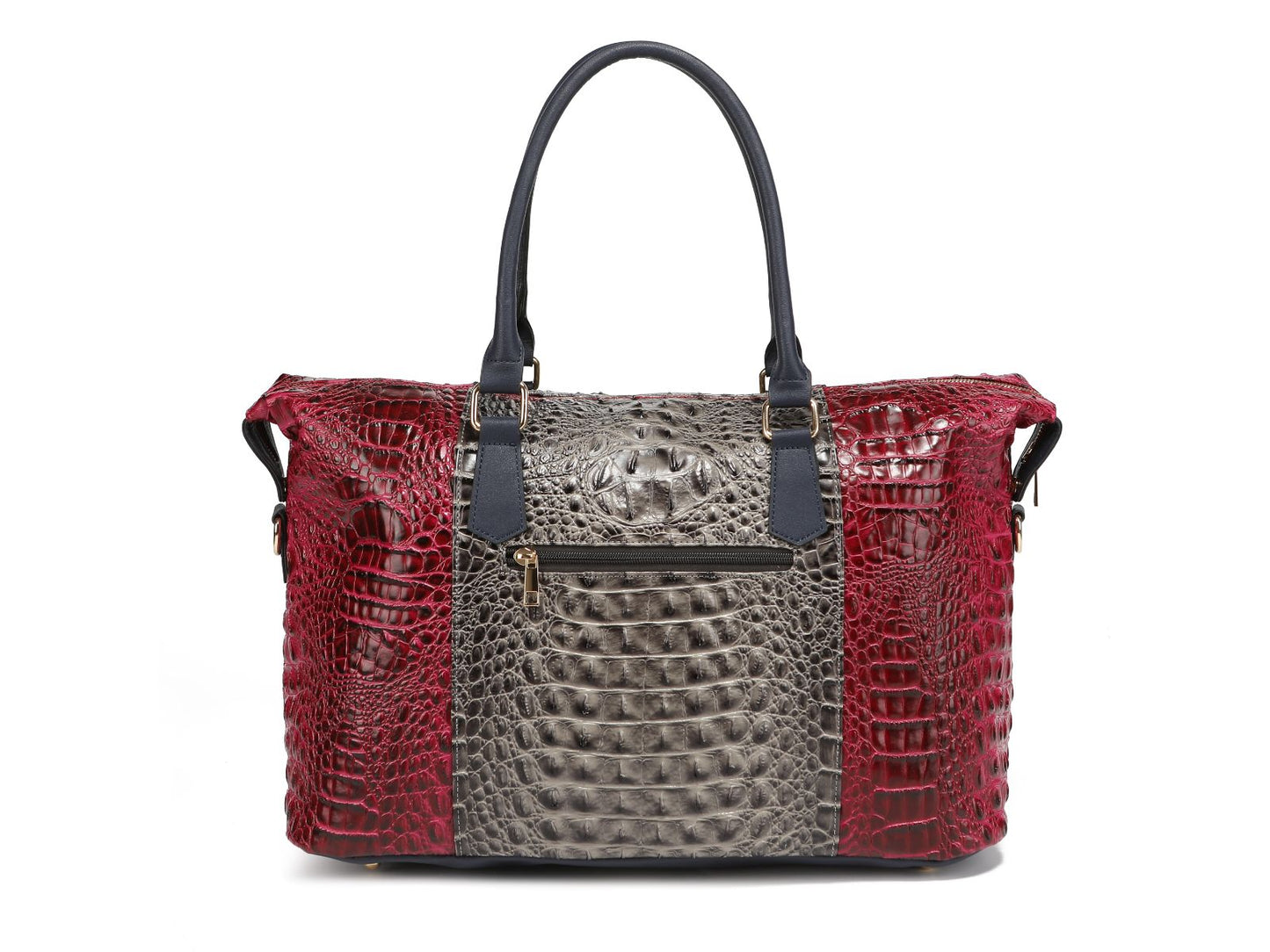 MKF Collection Raven Faux Crocodile-Embossed Duffle Bag by Mia K