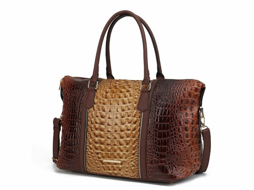 MKF Collection Raven Faux Crocodile-Embossed Duffle Bag by Mia K