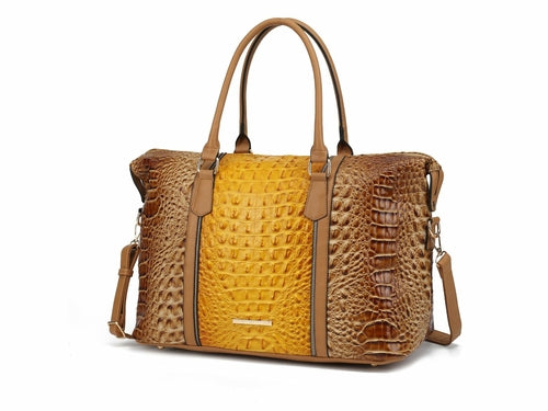 MKF Collection Raven Faux Crocodile-Embossed Duffle Bag by Mia K