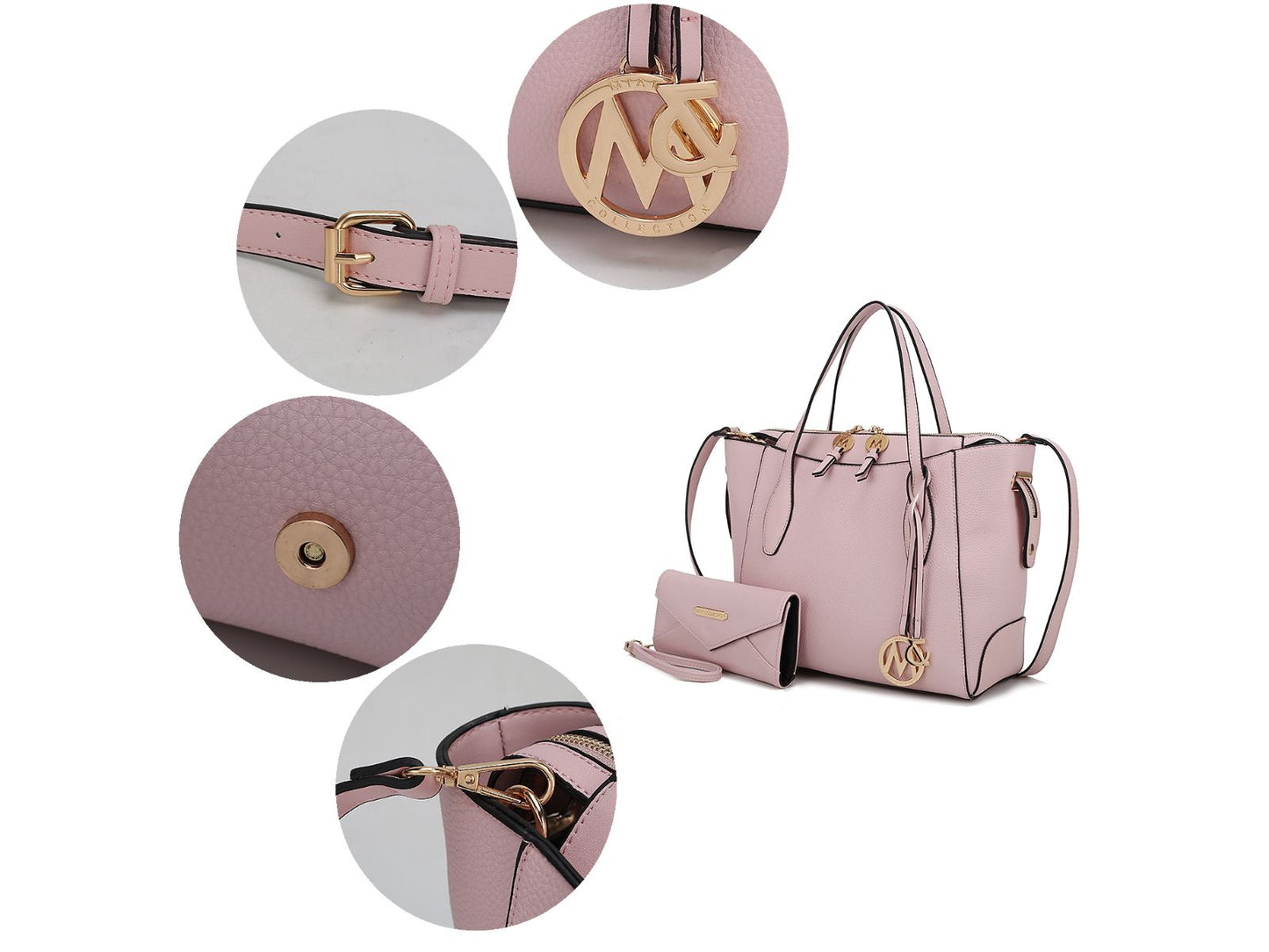 Bruna Vegan Leather Women Tote Bag with Wallet – 2 pieces