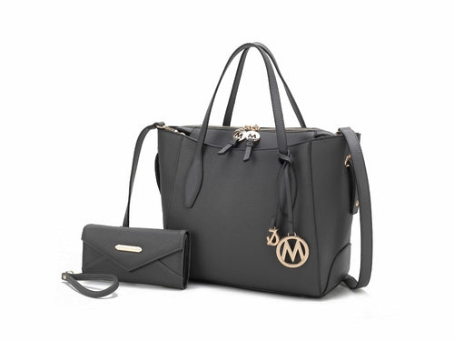 Bruna Vegan Leather Women Tote Bag with Wallet – 2 pieces