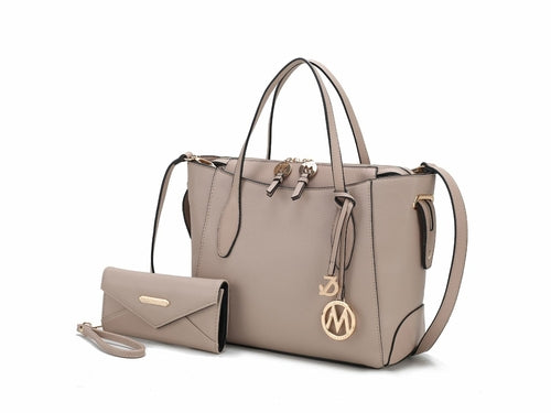 Bruna Vegan Leather Women Tote Bag with Wallet – 2 pieces