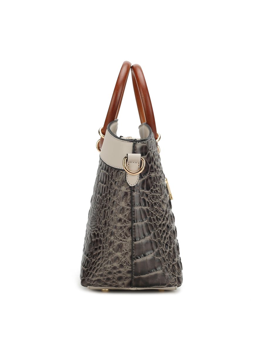 Phoebe Faux Crocodile-Embossed Vegan Leather Women Tote with