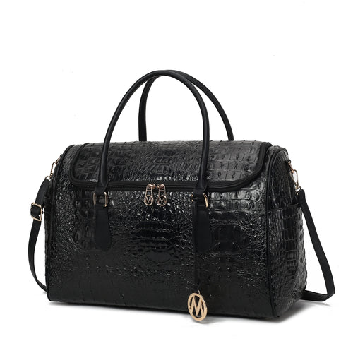 MKF Collection Rina Crocodile Embossed Vegan Leather Duffle Bag Mia