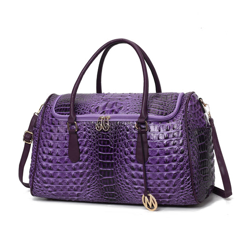 MKF Collection Rina Crocodile Embossed Vegan Leather Duffle Bag Mia