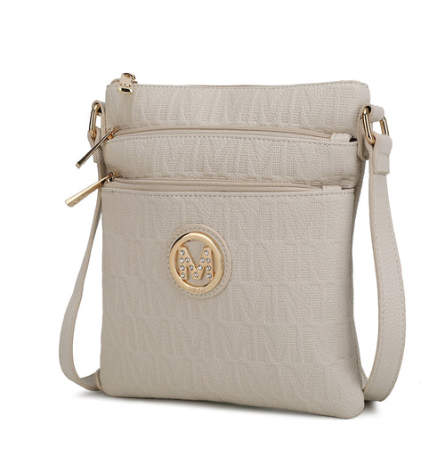 Lennit Embossed M Signature Crossbody Bag
