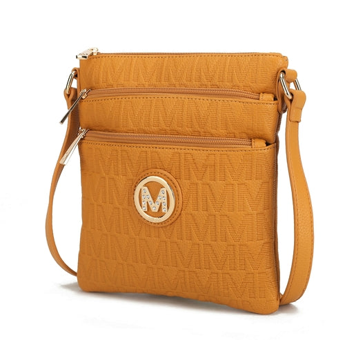 Lennit Embossed M Signature Crossbody Bag