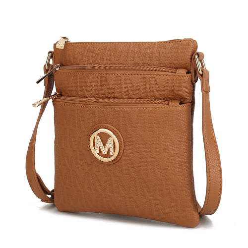 Lennit Embossed M Signature Crossbody Bag