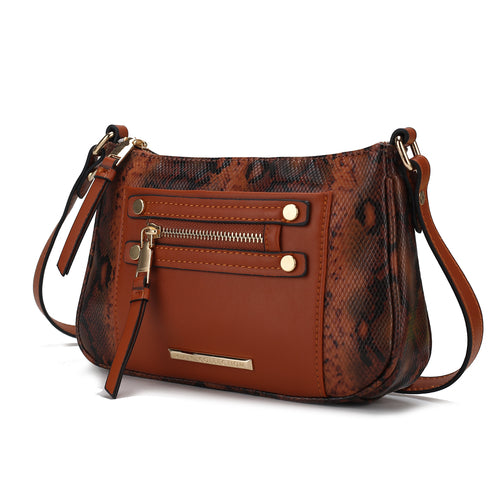 Essie Snake embossed Vegan Leather Crossbody