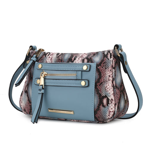 Essie Snake embossed Vegan Leather Crossbody