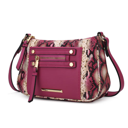 Essie Snake embossed Vegan Leather Crossbody