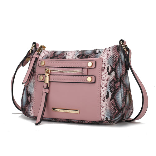 Essie Snake embossed Vegan Leather Crossbody