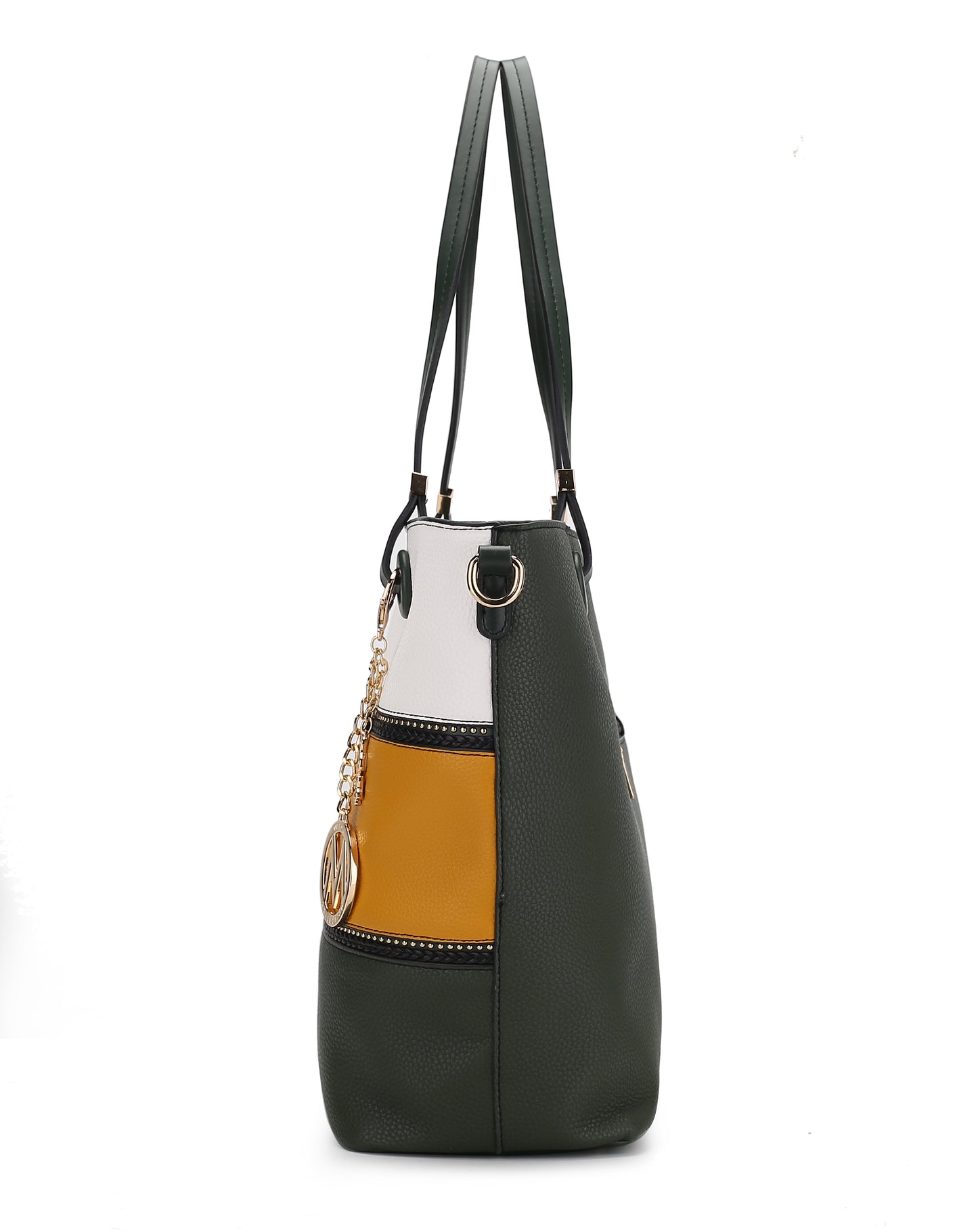 Vallie Color-Block Vegan Leather Women Tote Bag with Matching Wallet