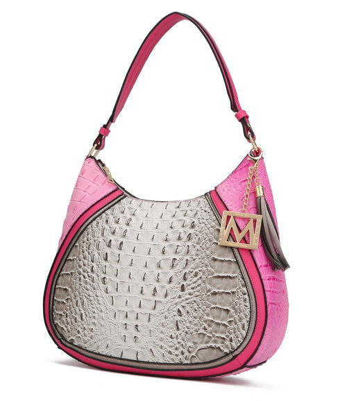 Nayra Embossed Hobo Bag