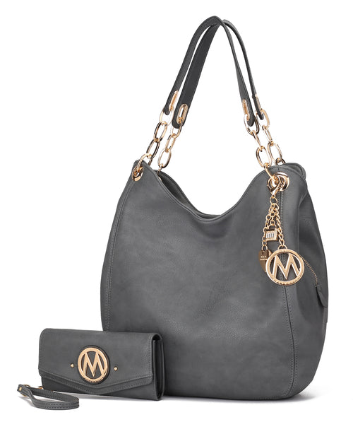 MKF Collection Ashley Hobo Bag and Wristlet Set by Mia K