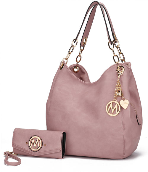 MKF Collection Ashley Hobo Bag and Wristlet Set by Mia K