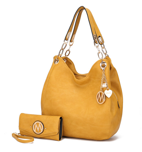 MKF Collection Ashley Hobo Bag and Wristlet Set by Mia K