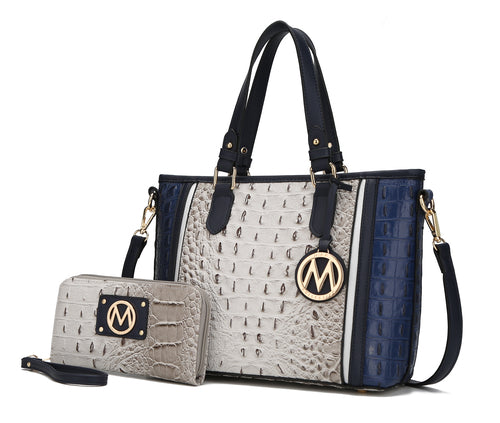 MKF Collection Lizza Croco Embossed Tote & Wallet Set By Mia k