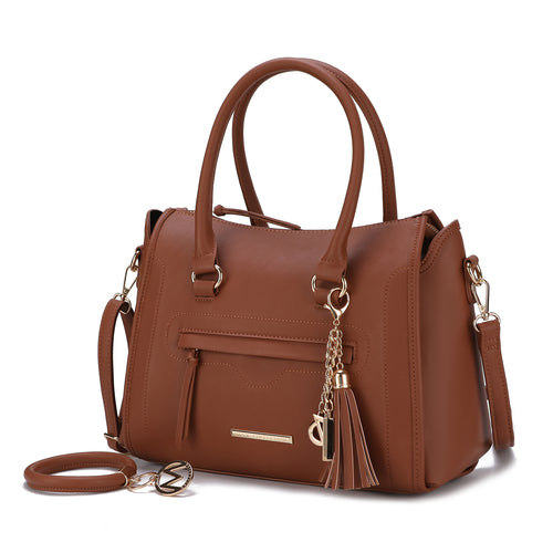 Valeria Satchel Handbag with Keyring