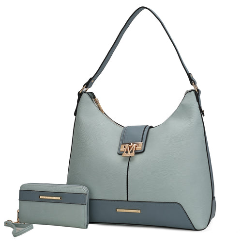 Graciela Hobo Handbag Color-Block Vegan Leather Women