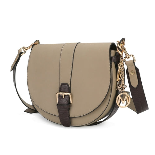 MKF Collection Ayla Snake Embossed Color Block Shoulder bag by Mia K