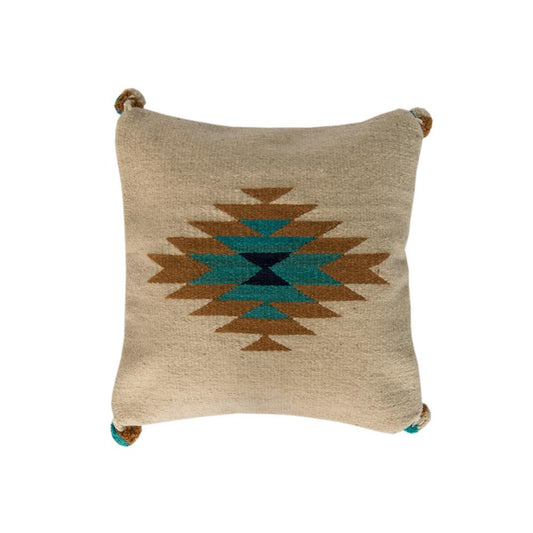 Belegui Flat Weaved Pillow Cover, Boho Decor Pillow with Caramel and