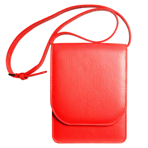Pebbled Calf Leather Mini Bag Coral
