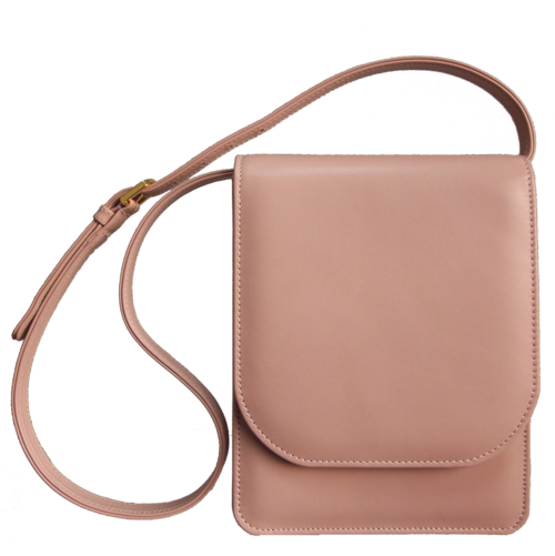 Buffed Leather Mini Vertical Shoulder Bag