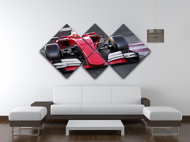 Motor sports race car 4 Square Multi Panel Canvas