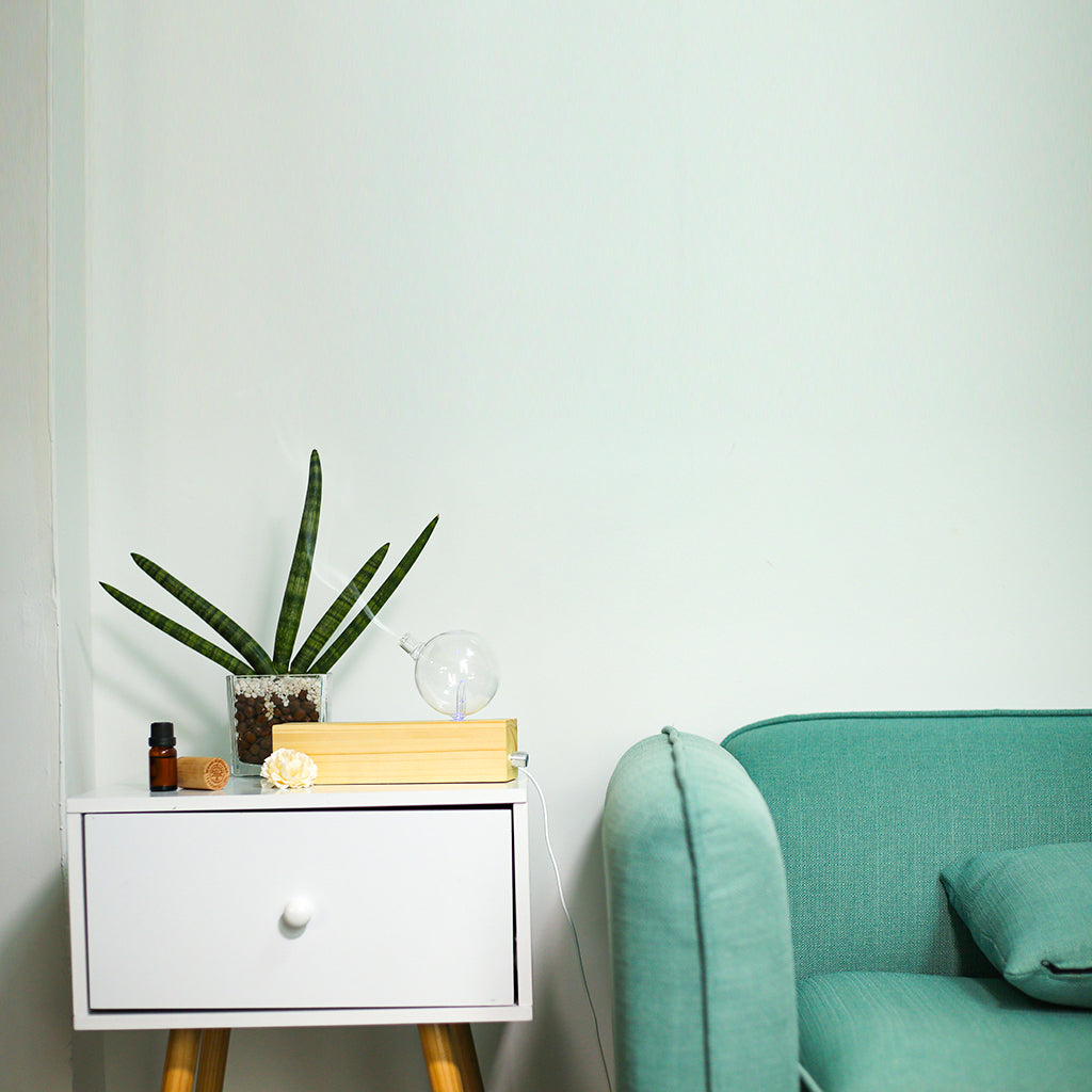 Geometry Oblong Waterless Essential Oil Diffuser | Wood and Glass