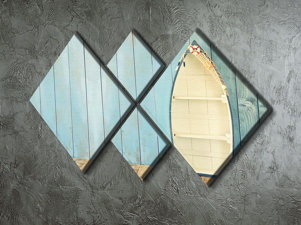 Nautical boat shape shelves 4 Square Multi Panel Canvas