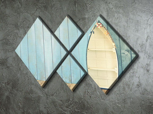 Nautical boat shape shelves 4 Square Multi Panel Canvas