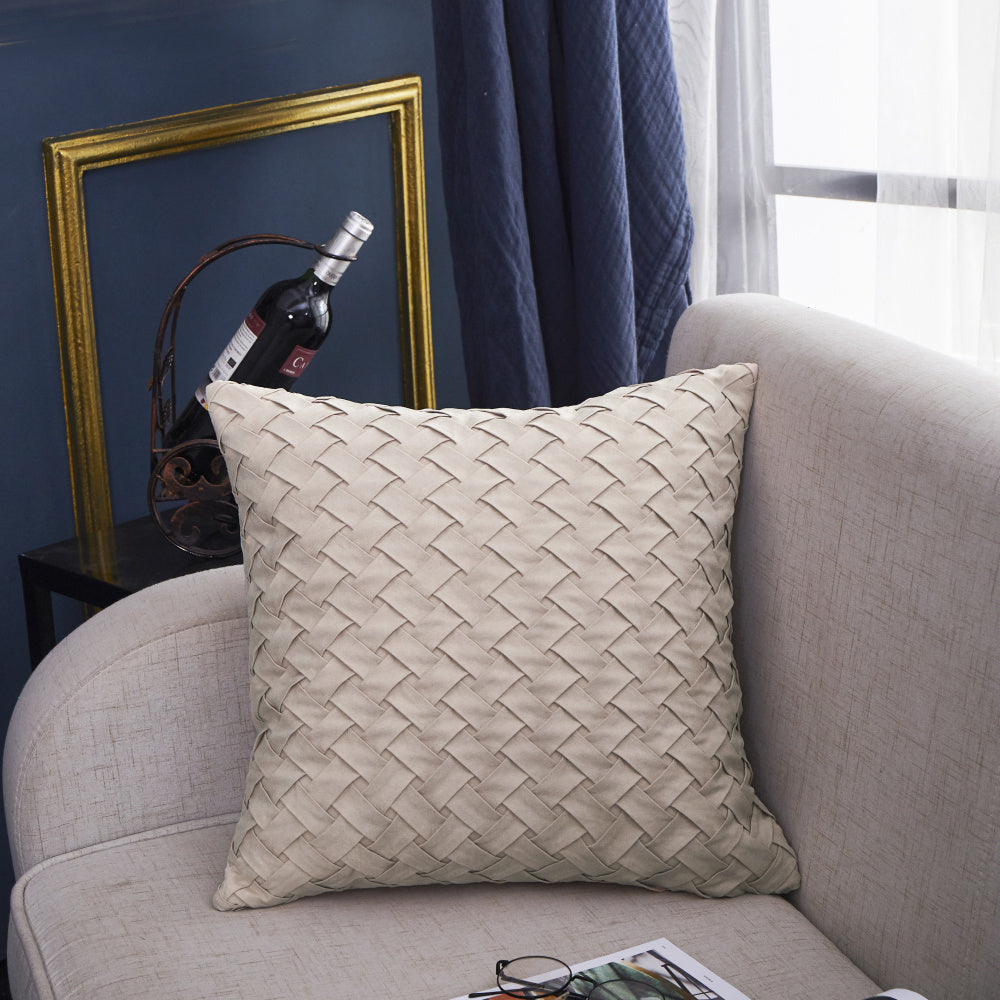 Soft Solid Color Cushion Cover Weaving Pattern