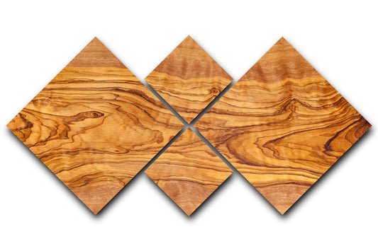 Olive tree wood slice 4 Square Multi Panel Canvas