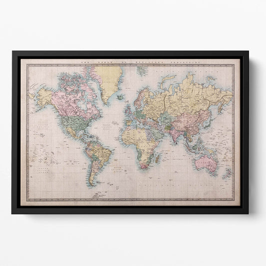 Original old hand coloured map Floating Framed Canvas