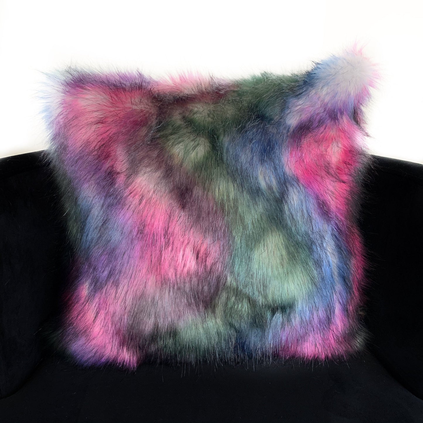 Plutus Green, Purple, Blue Northern Lights Animal Faux Fur Luxury