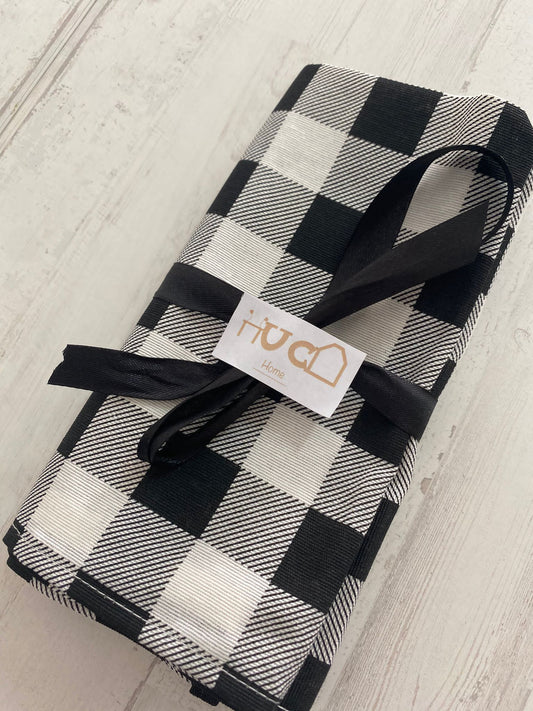 PACK SERVILLETAS VICHY NEGRO CUADRO GRANDE