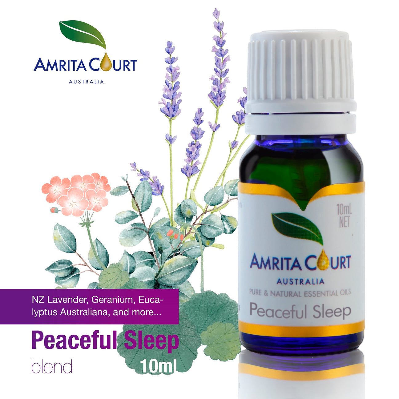 Amrita Court Pure and Essential Oil Blend Peaceful Sleep 10ml