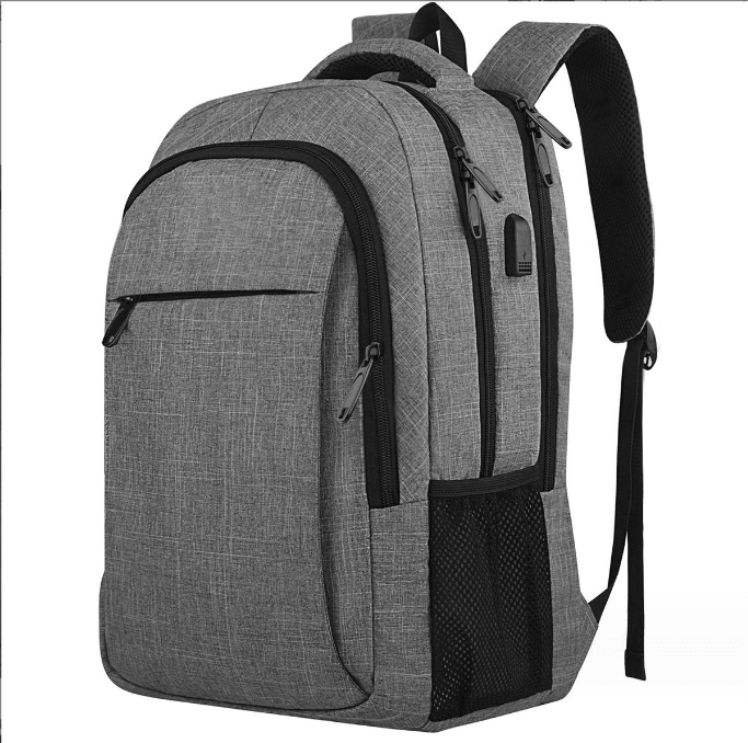 Stylish laptop backpack with in-built charging port