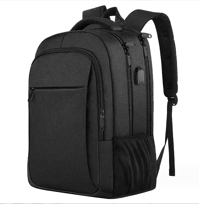 Stylish laptop backpack with in-built charging port