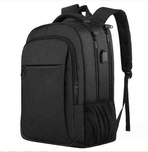 Stylish laptop backpack with in-built charging port