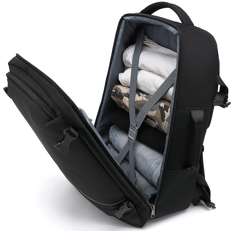 Premium black laptop travel backpack