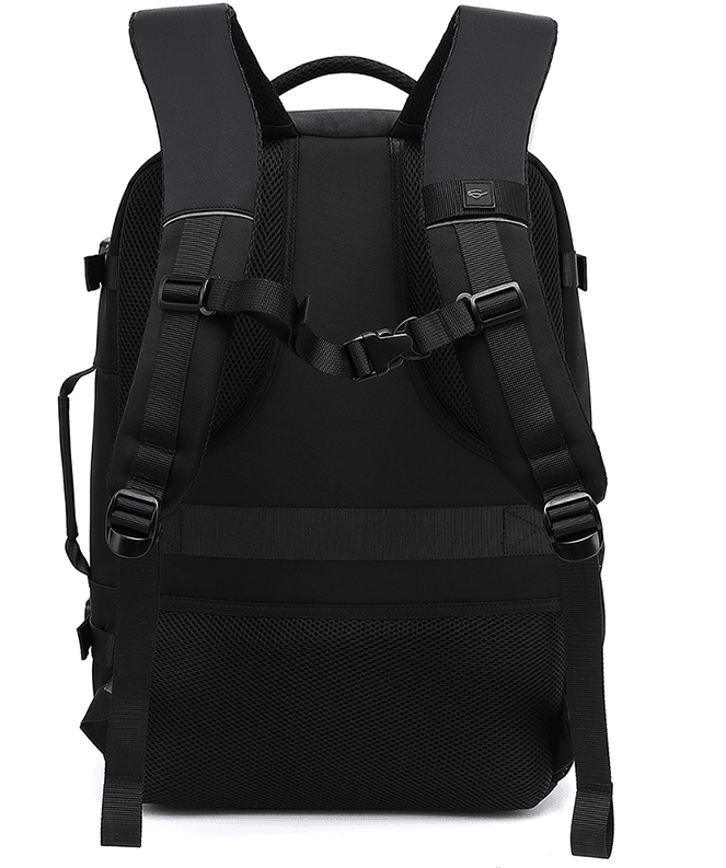 Premium black laptop travel backpack