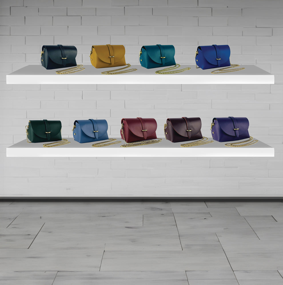 RB1001CH | Borsa Piccola in Vera Pelle Made in Italy con Tracollina